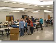 Meredith, me, Hannah, Anna, and Alyssa at the distibution center. (Yes, it's a school)